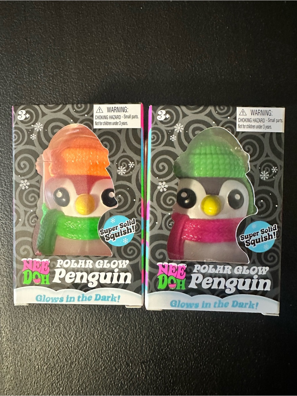 Polar Glow Penguin Squishy Toy - Green & Pink